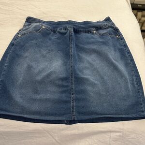 Alvin’s Ford Stretch Denim Pull On Skirt no tag measures XL OR 14/16